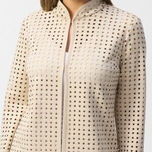 Joseph Ribkoff Laser Cut Suede cover up Jacket